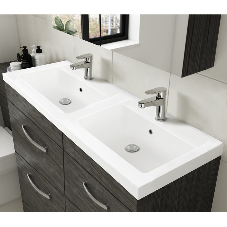Nuie Double Polymarble Basin 1205 X 390 Wayfair.co.uk
